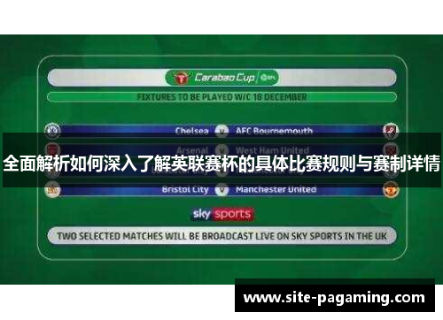 全面解析如何深入了解英联赛杯的具体比赛规则与赛制详情